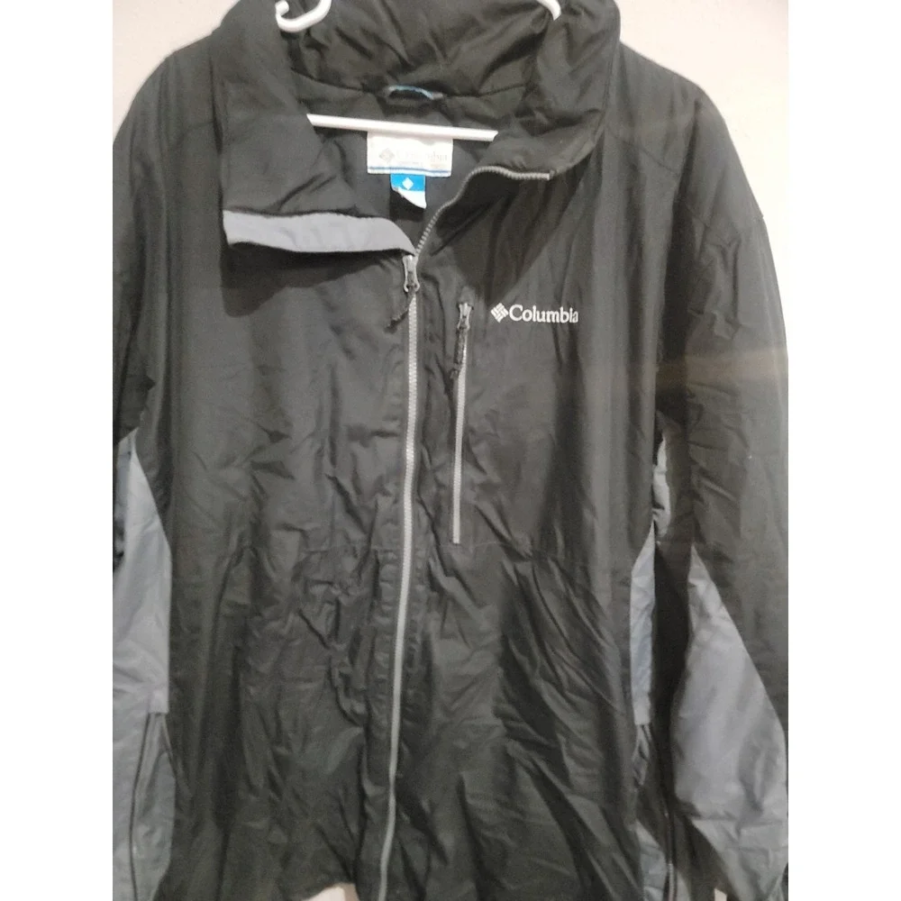 Columbia Waterproof Breathable Men's Size XXL Black Gray Fill Zip Ski Jacket VTG